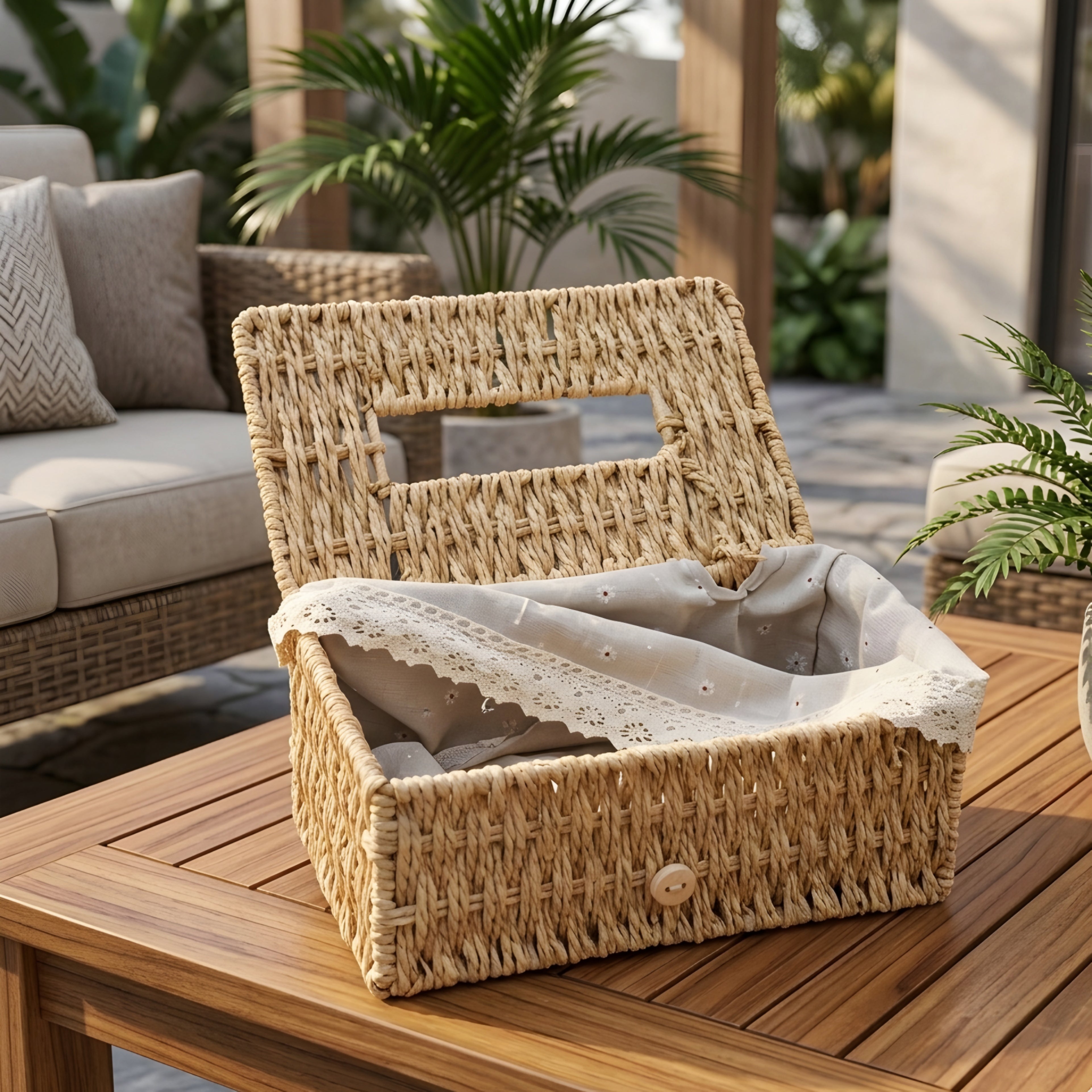 Calida Woven Tissue Box Cover – Handwoven Natural Seagrass Decorative Storage Bathroom Bedroom Organizer