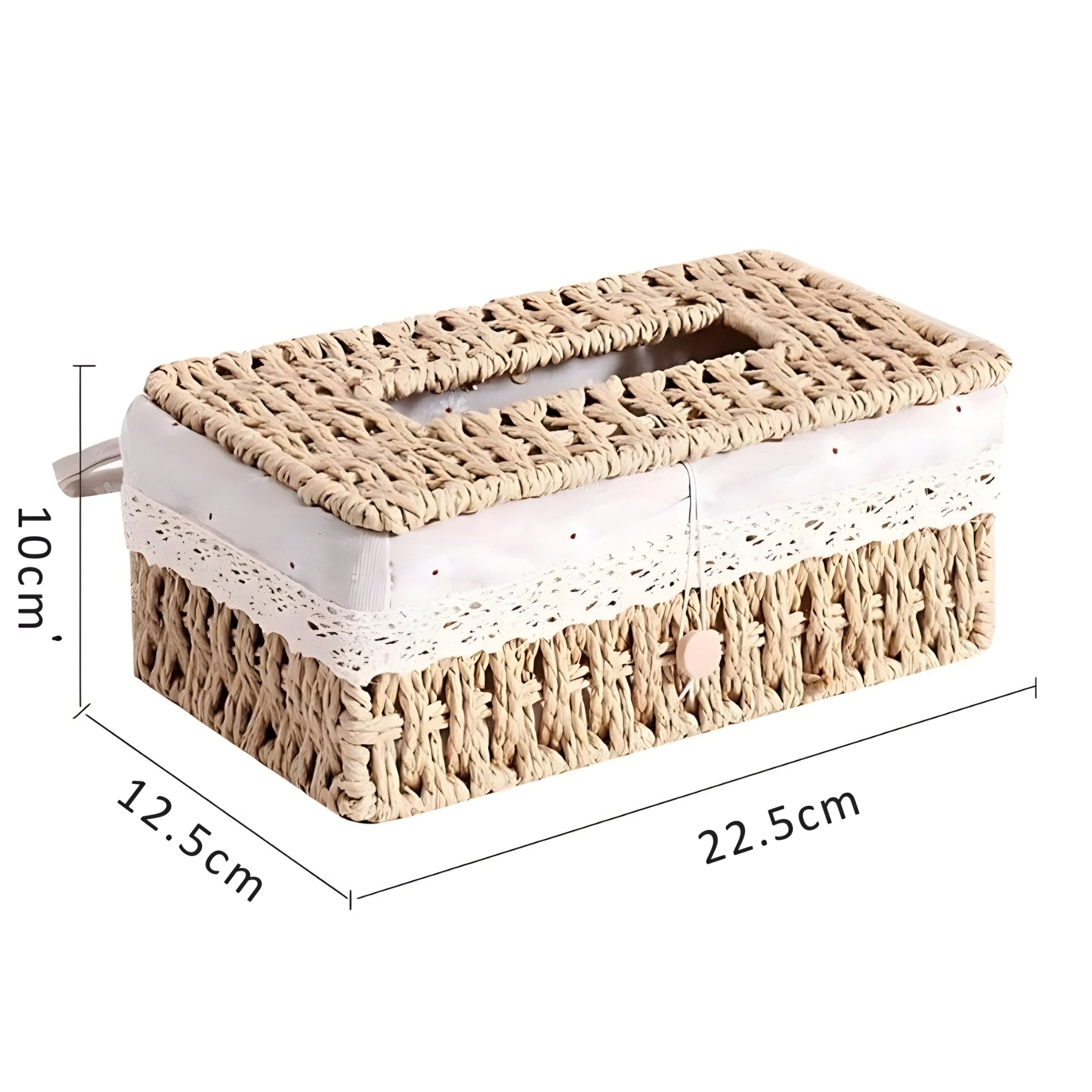 Calida Woven Tissue Box Cover – Handwoven Natural Seagrass Decorative Storage Bathroom Bedroom Organizer