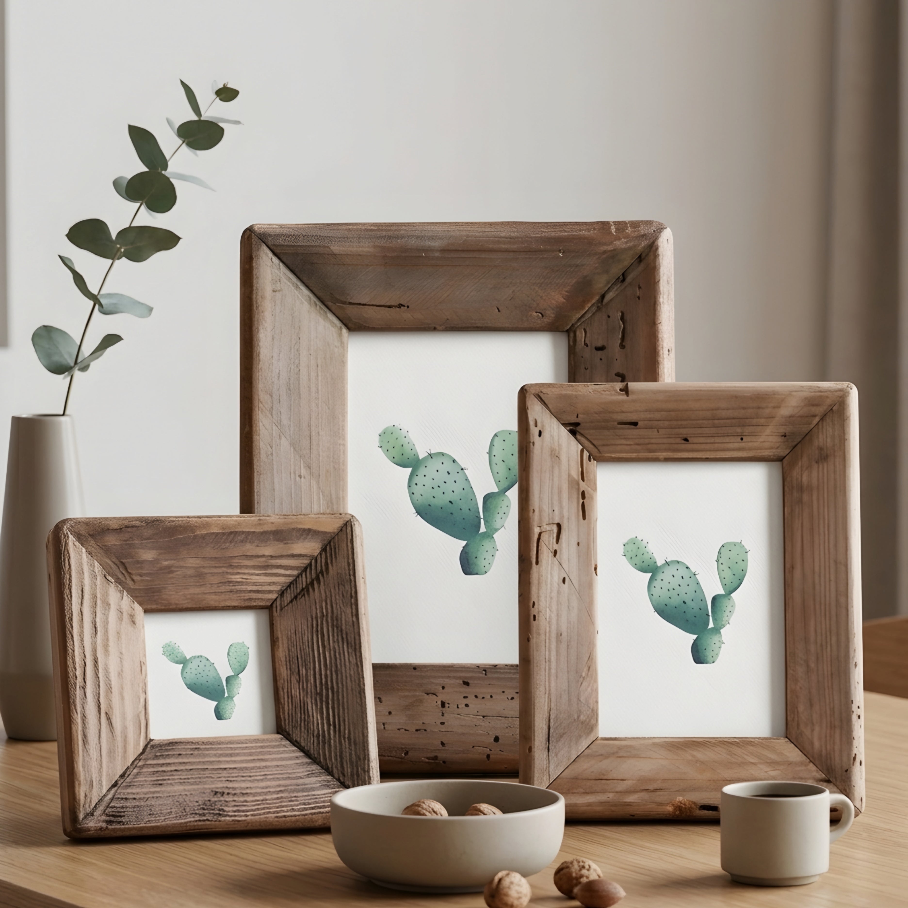 Barnwell Rustic Photo Frame – Reclaimed Wood Picture Frame 5x7 Farmhouse Tabletop Desktop Display