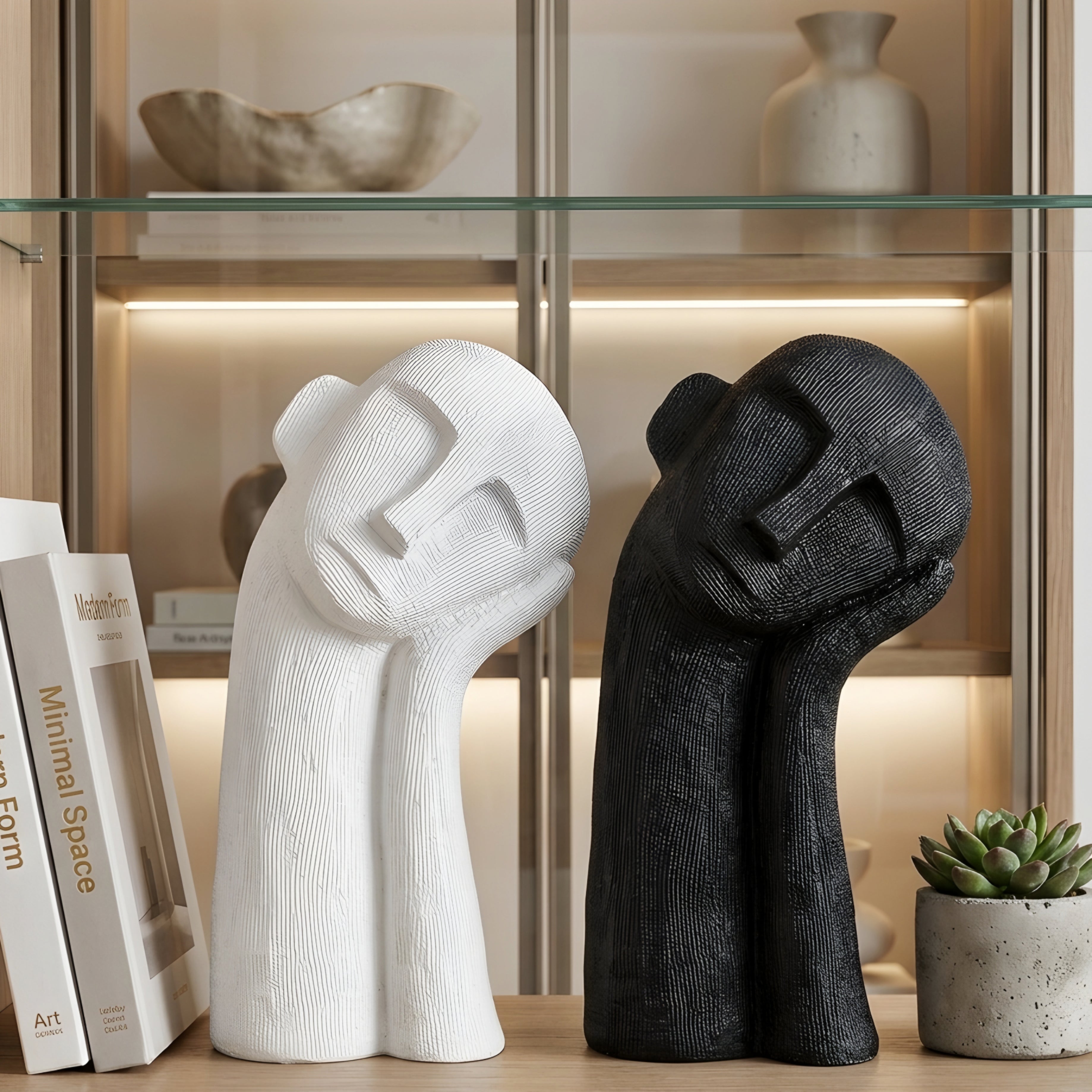 Solenne Resting Figure Sculpture – Modern Abstract Art Decor Living Room Bedroom Table Decorative