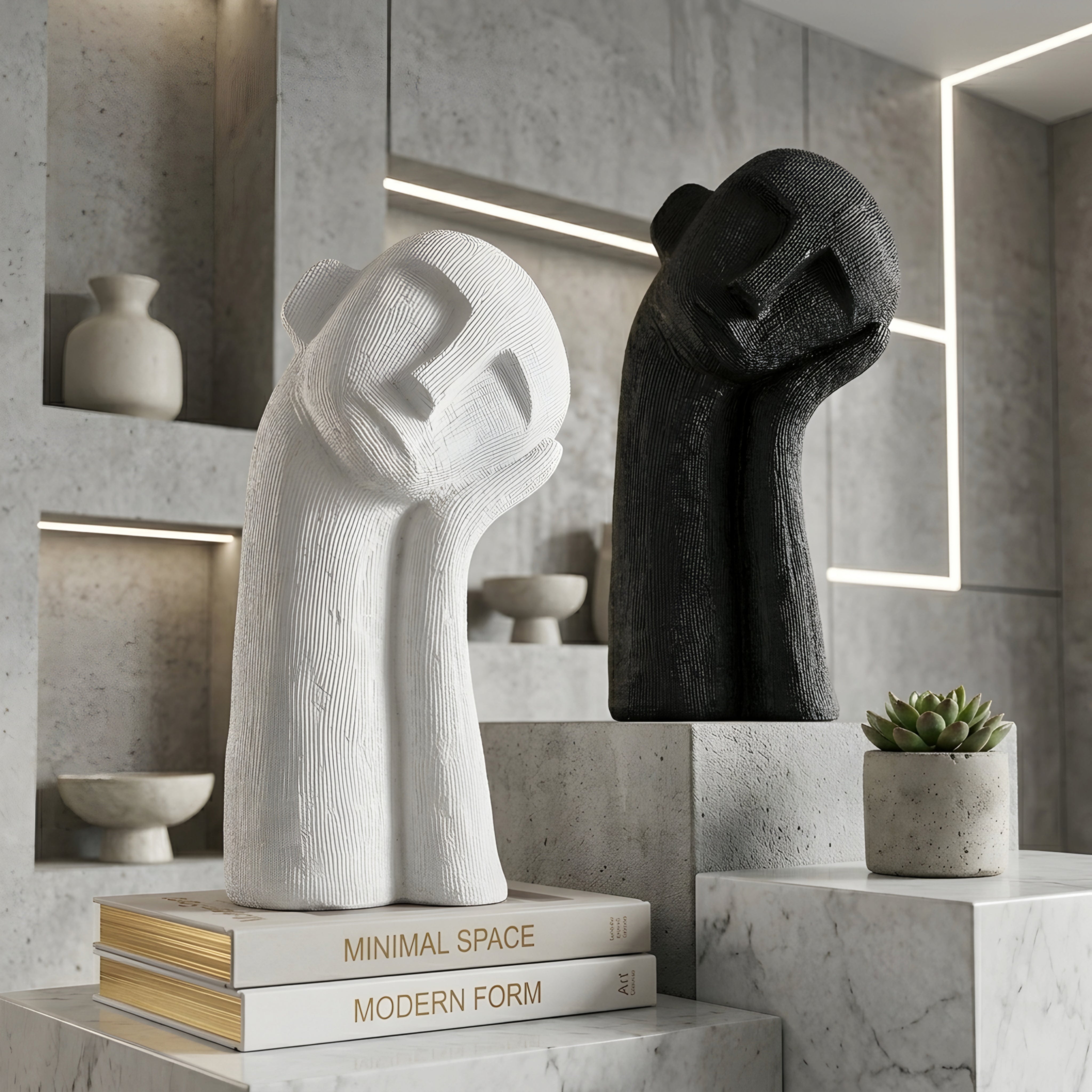 Solenne Resting Figure Sculpture – Modern Abstract Art Decor Living Room Bedroom Table Decorative