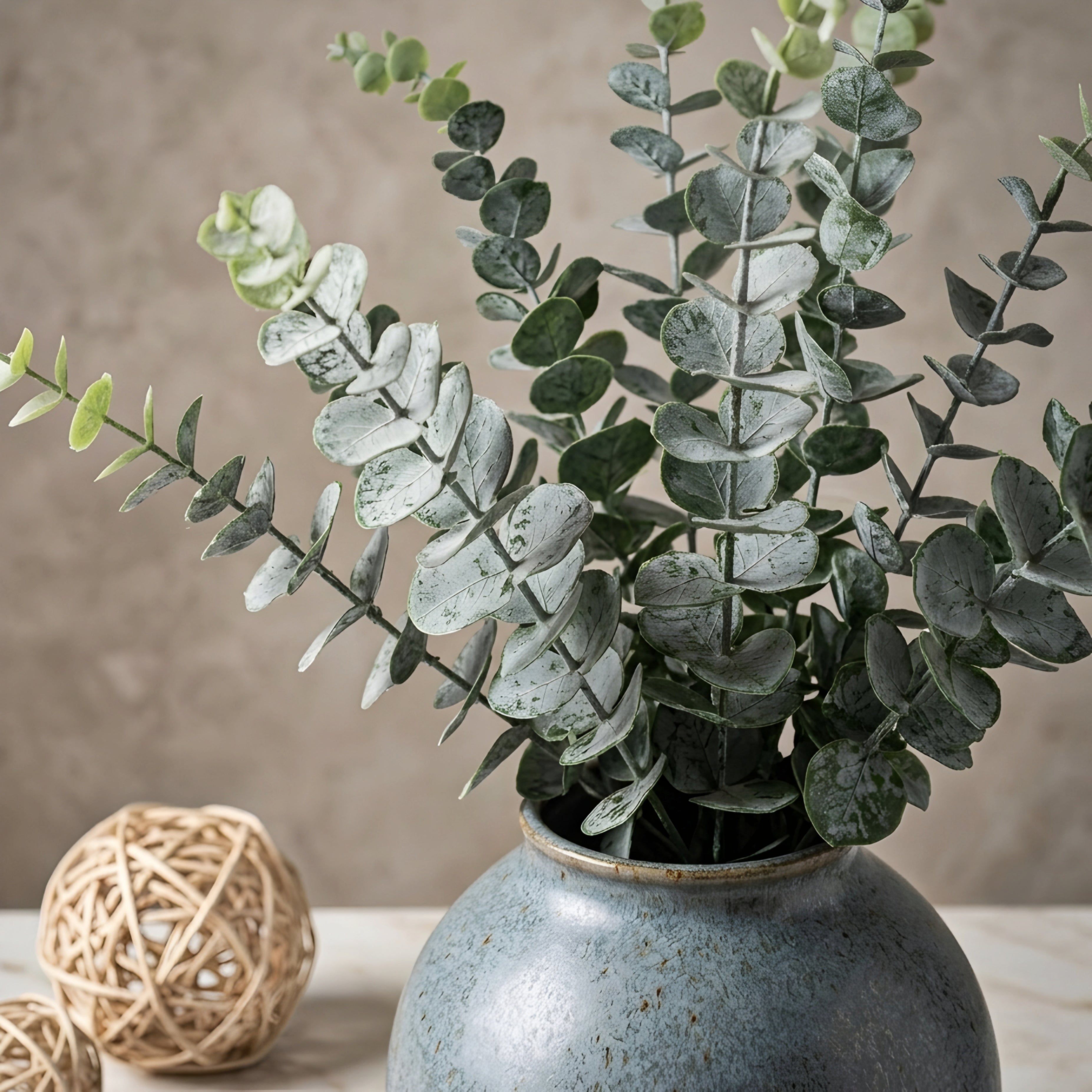 Verdan Eucalyptus Stem Bundle – Artificial Greenery Floral Arrangement Home Decor Living Room Bedroom