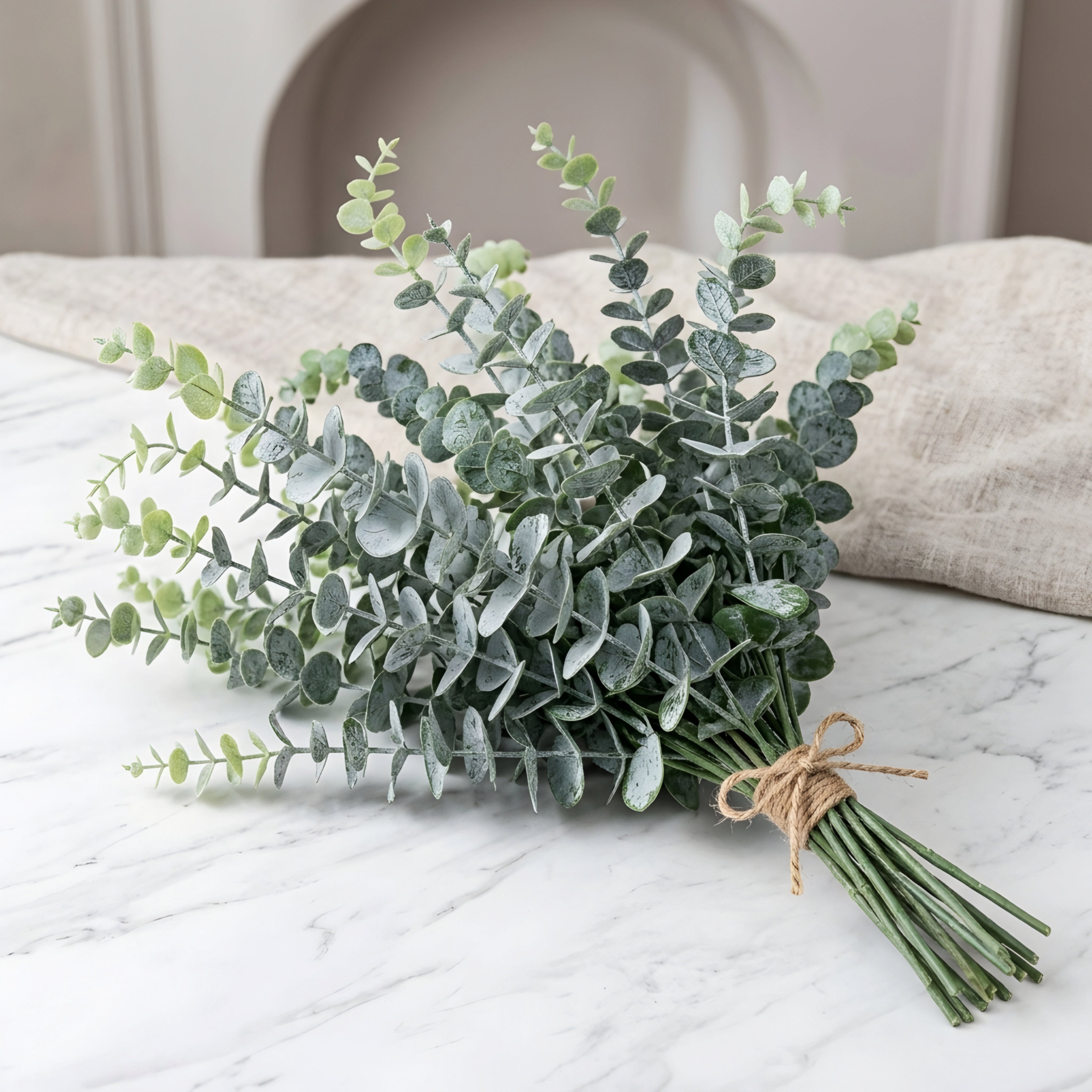 Verdan Eucalyptus Stem Bundle – Artificial Greenery Floral Arrangement Home Decor Living Room Bedroom