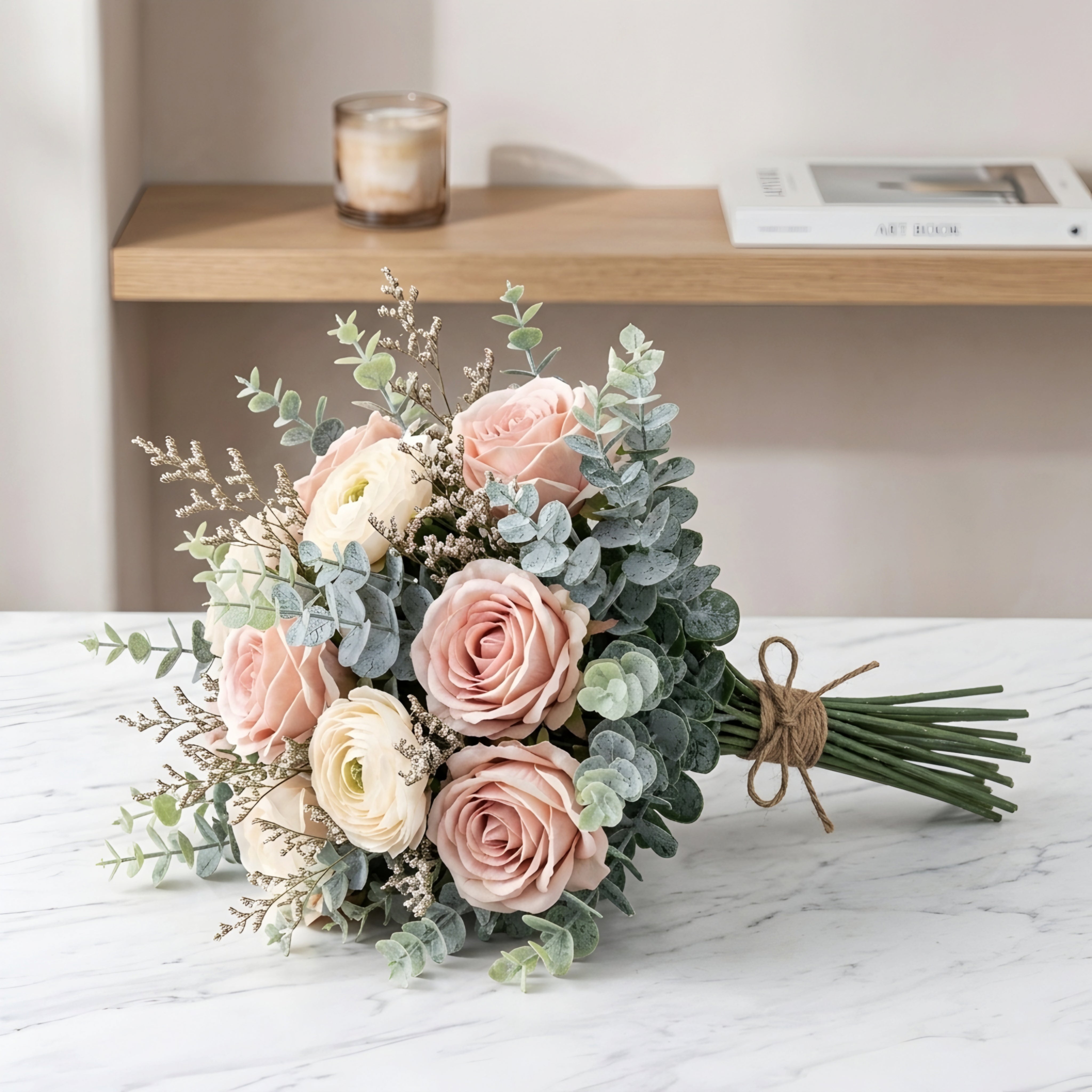 Verdan Eucalyptus Stem Bundle – Artificial Greenery Floral Arrangement Home Decor Living Room Bedroom