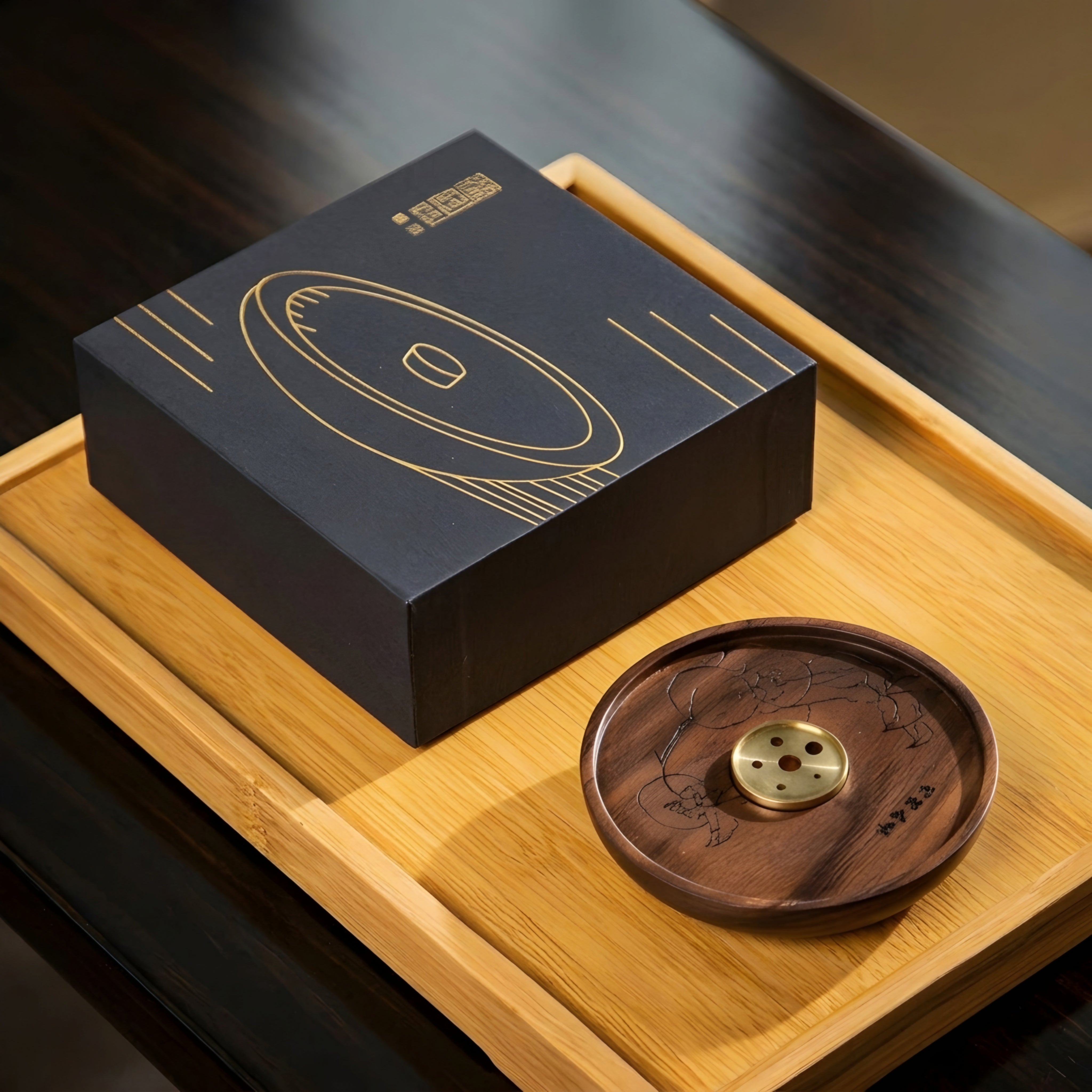 Terracen Wood Incense Holder – Handcrafted Wooden Incense Burner Dish Meditation Yoga Aromatherapy Home Decor