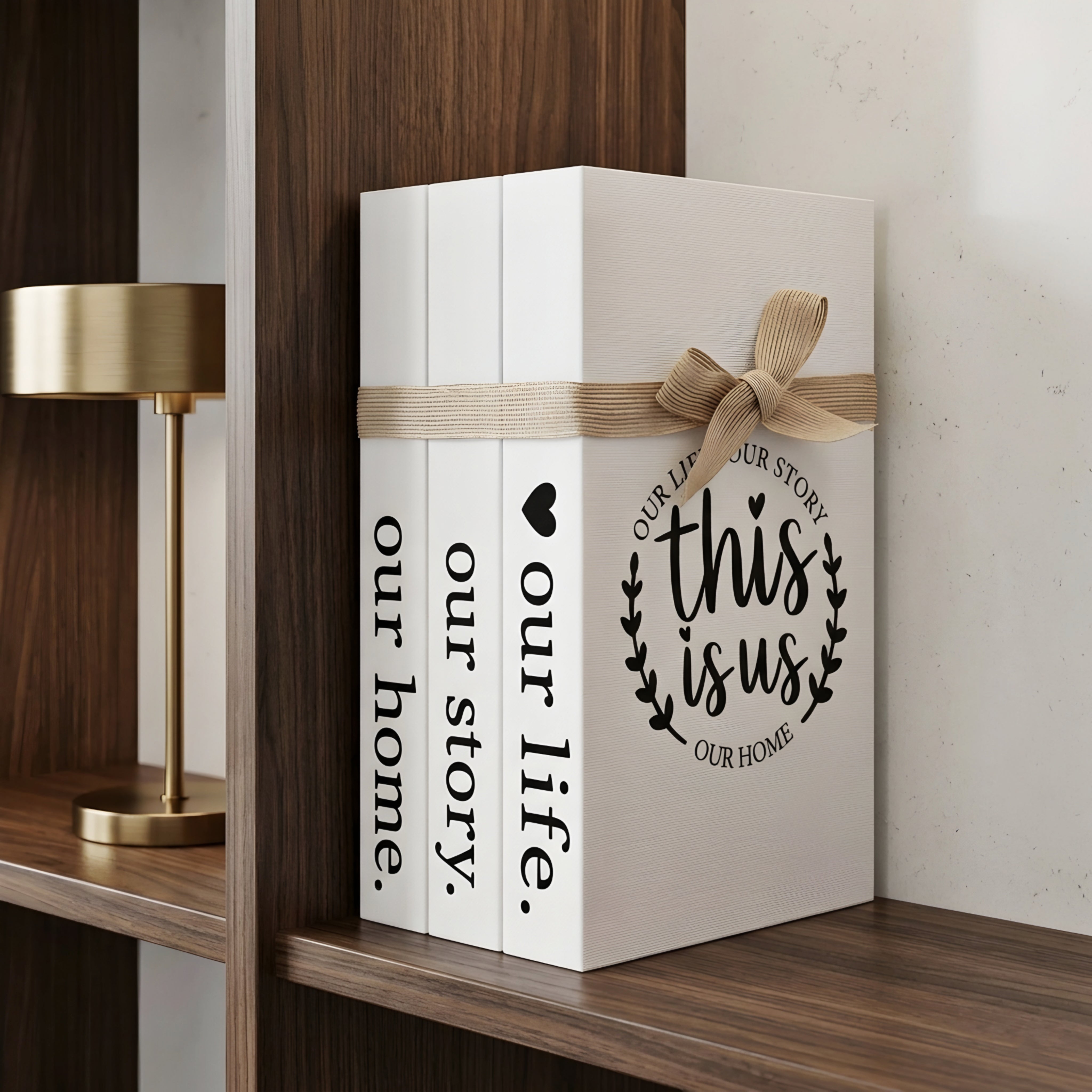 Bellroy Decorative Book Stack – Farmhouse White Coffee Table Decor Living Room Bedroom Shelf Styling