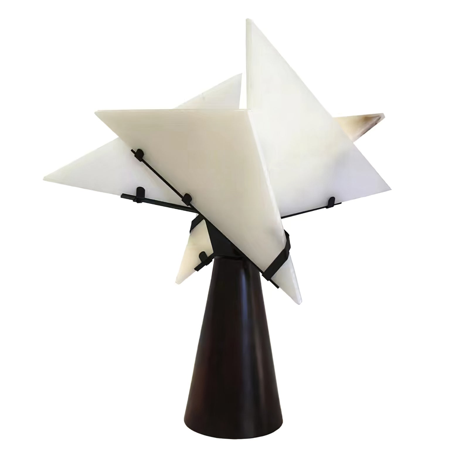 Stellaro Star Table Lamp – Modern Decorative White Black Cone Base Living Room Bedroom Lighting