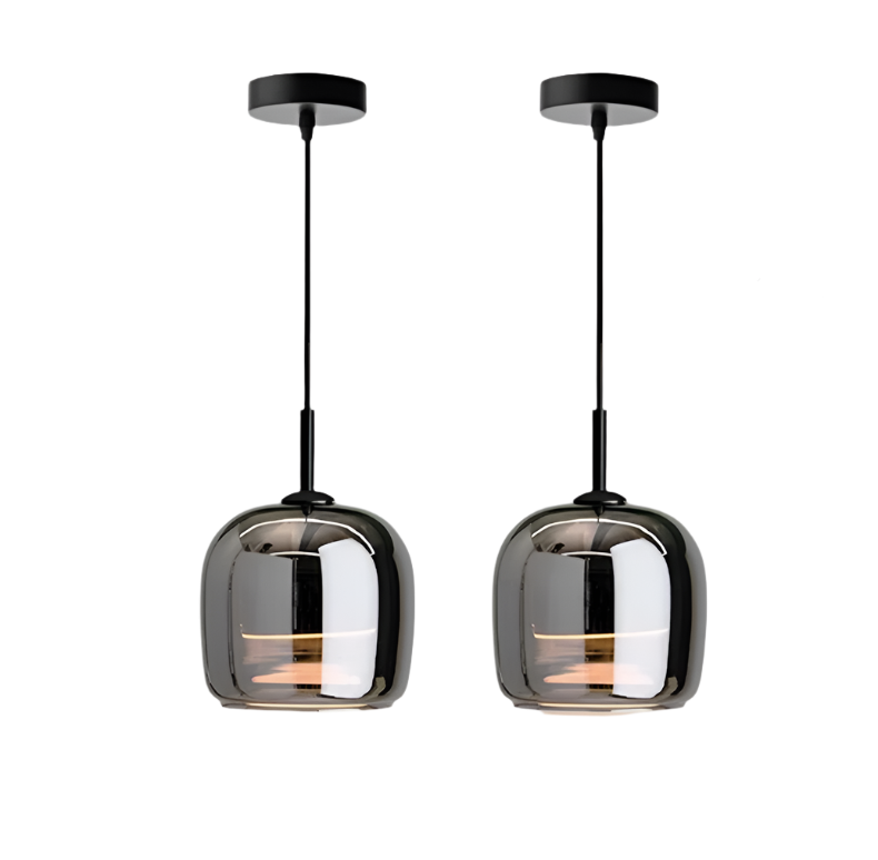 Smoked Glass Pendant Light – Modern Hanging Ceiling Fixture