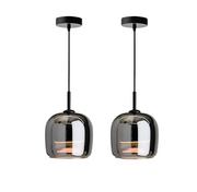Smoked Glass Pendant Light – Modern Hanging Ceiling Fixture