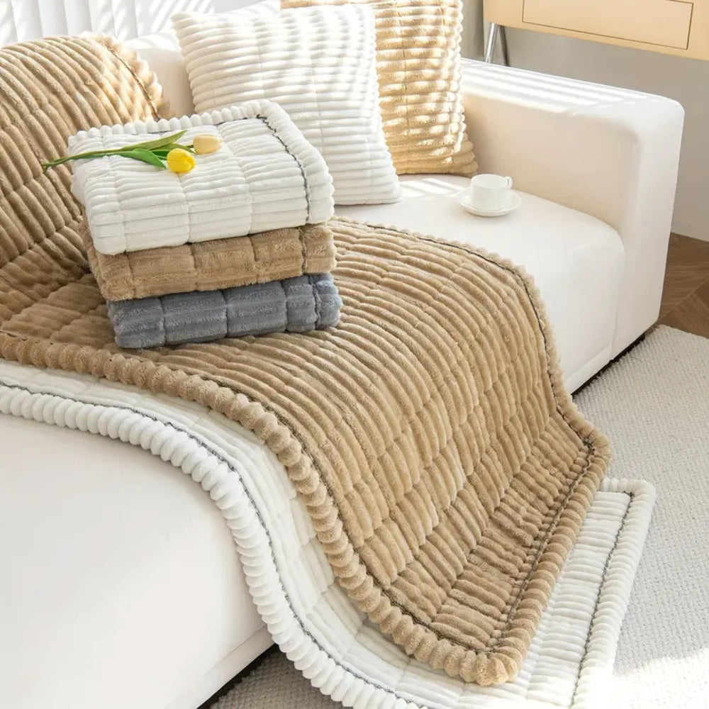 Ripplux Quilted Sofa Cover – Plush Textured Couch Protector Living Room Bedroom Furniture Throw