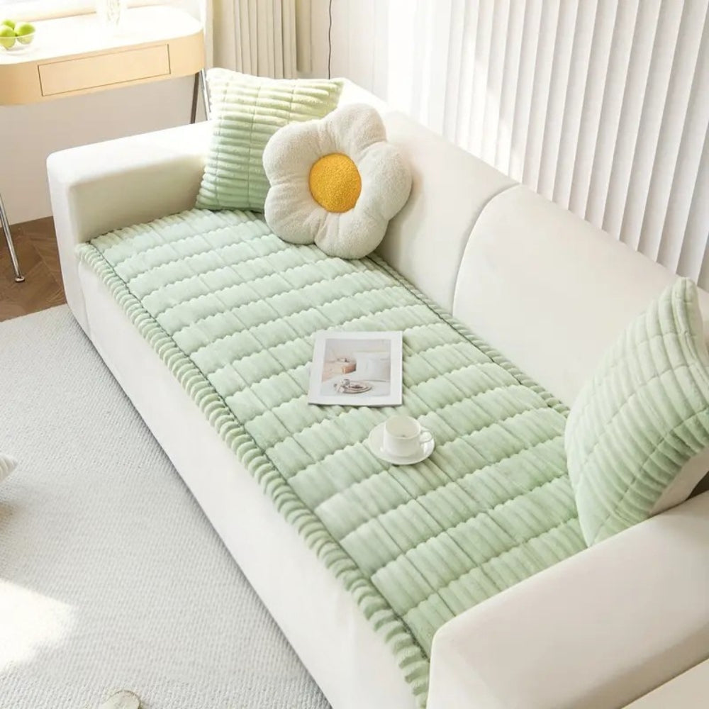 Ripplux Quilted Sofa Cover – Plush Textured Couch Protector Living Room Bedroom Furniture Throw