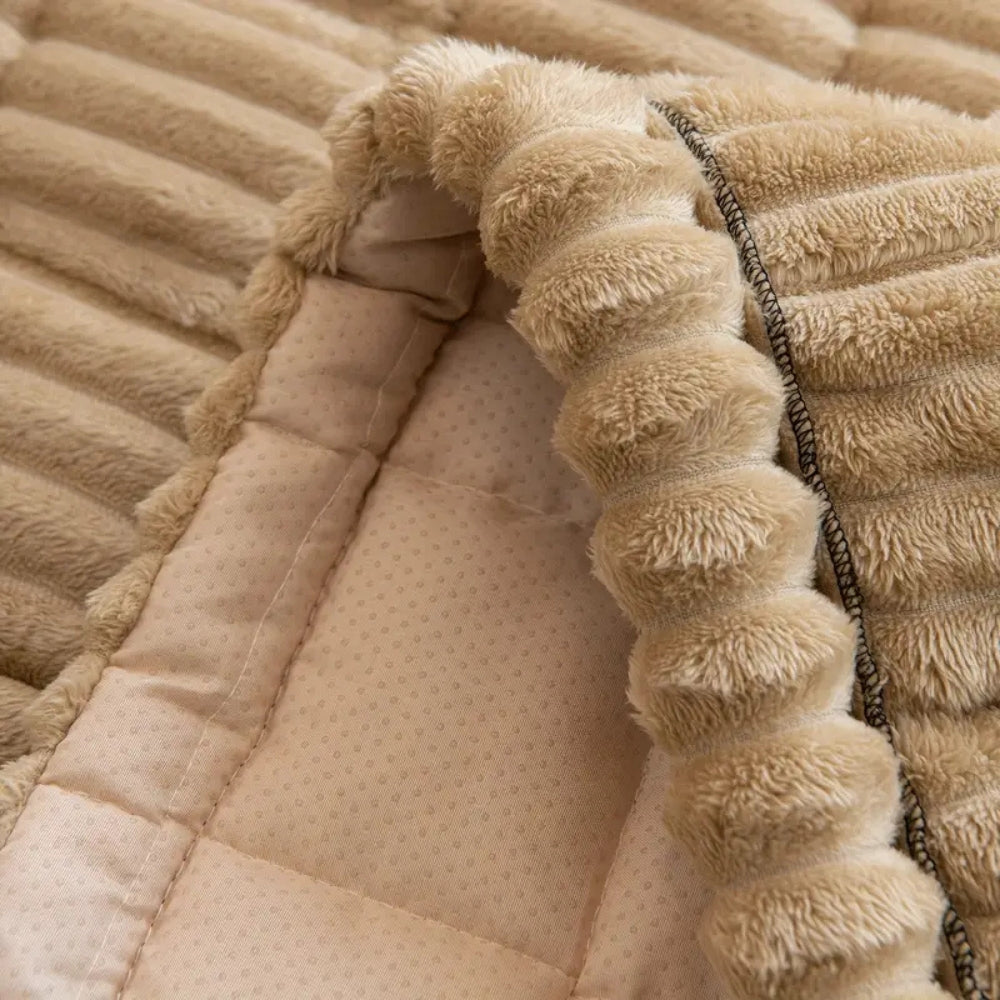 Ridgeway Quilted Sofa Slipcover – Plush Corduroy Couch Protector Machine Washable Living Room Furniture Cover