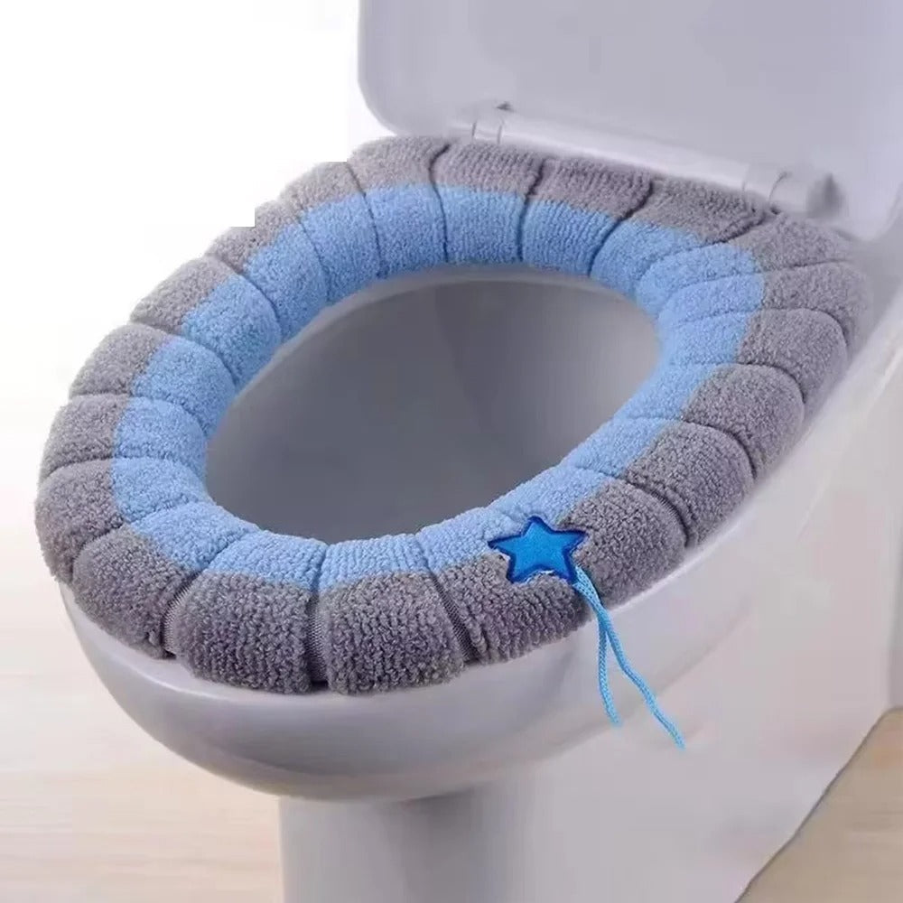 Quillow Plush Toilet Seat Cover – Soft Washable Padded Winter Bathroom Comfort Mat Universal Fit