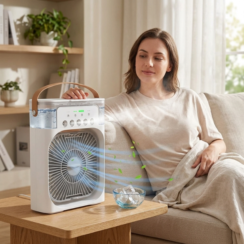 Frostera Portable Air Cooler Fan – Desktop USB Evaporative Misting Humidifier Personal Cooling