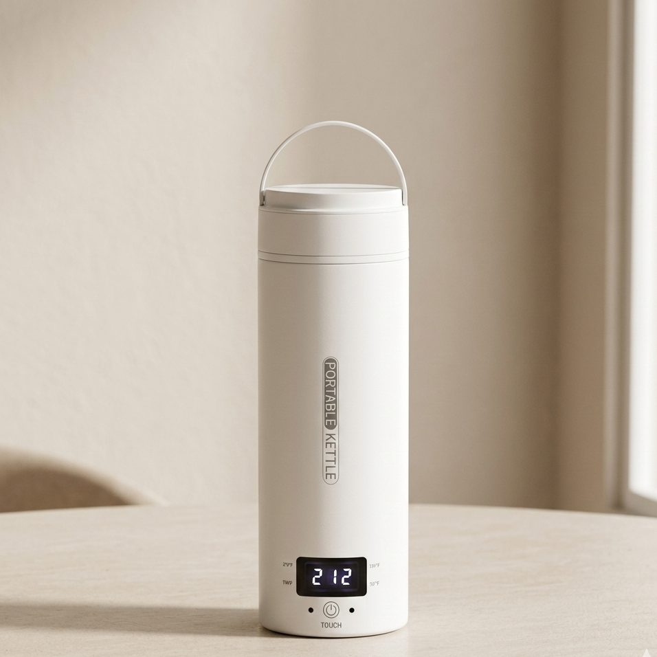 Heatwell Portable Electric Kettle – Mini Travel Water Boiler Stainless Steel 450ml Coffee Tea