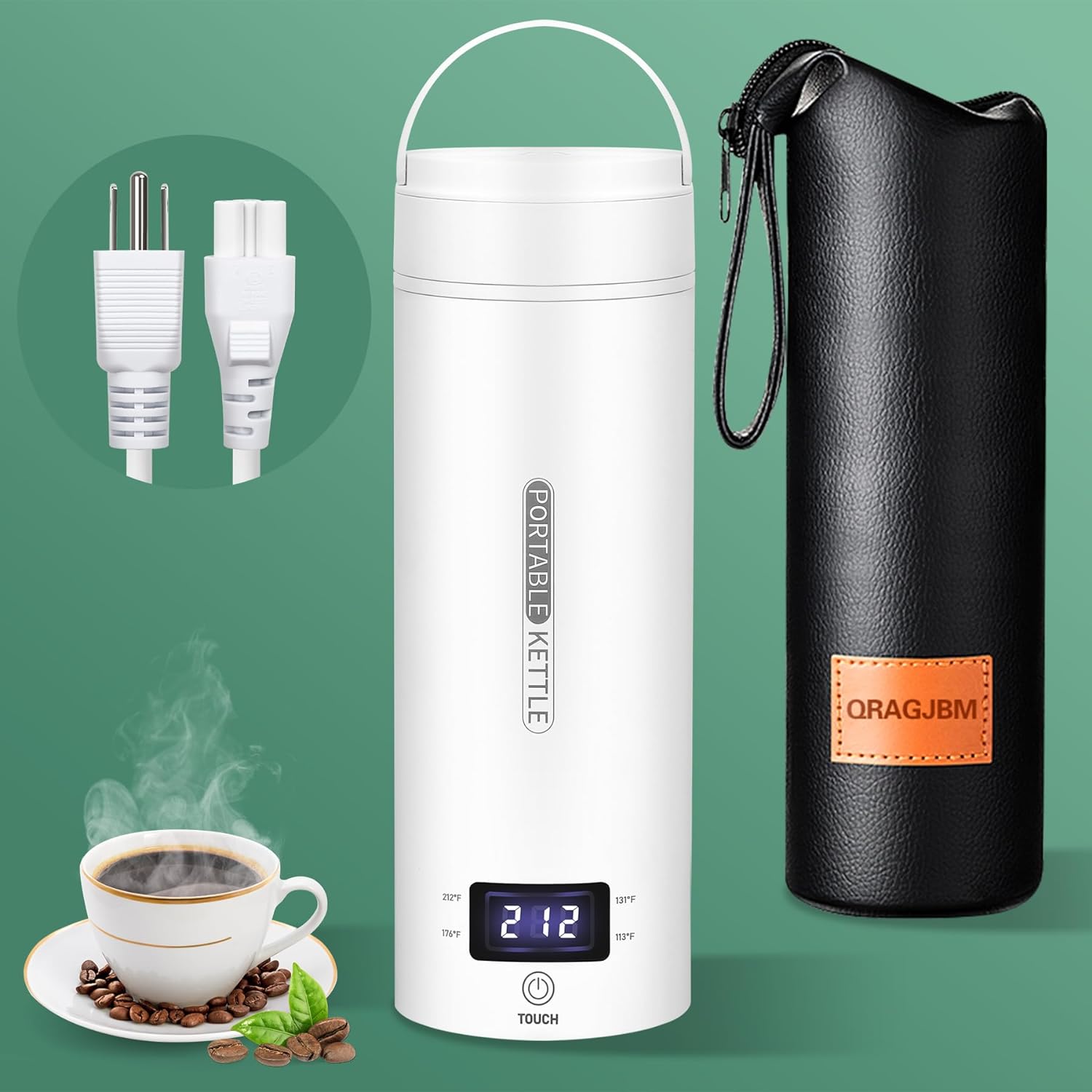 Heatwell Portable Electric Kettle – Mini Travel Water Boiler Stainless Steel 450ml Coffee Tea