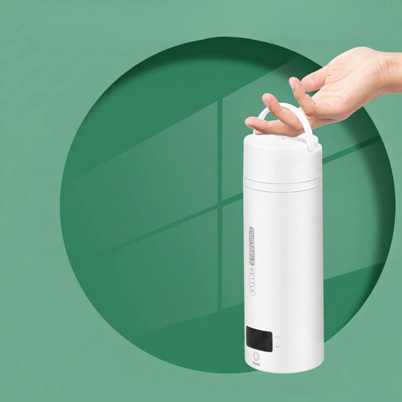 Heatwell Portable Electric Kettle – Mini Travel Water Boiler Stainless Steel 450ml Coffee Tea