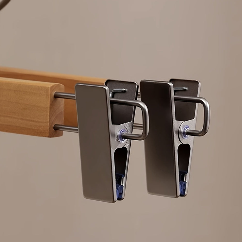 Norvik Wooden Trouser Hanger – Premium Pants Skirt Clip Hanger Rotating Hook Natural Wood Closet Organizer