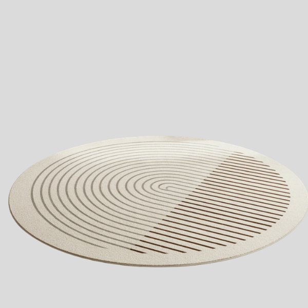 Zenrin Circle Area Rug – Round Tufted Geometric Living Room Bedroom Washable Soft Non-Slip Carpet