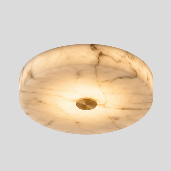 Velora Marble Ceiling Light – Flush Mount LED Decorative Lighting Bedroom Living Room Round Alabaster