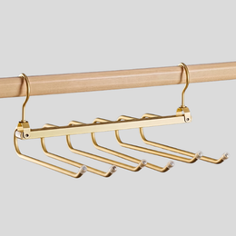 Vestro Space Saving Pants Hanger – 6 Tier Gold Aluminum Closet Organizer Rotating Hook Storage Rack