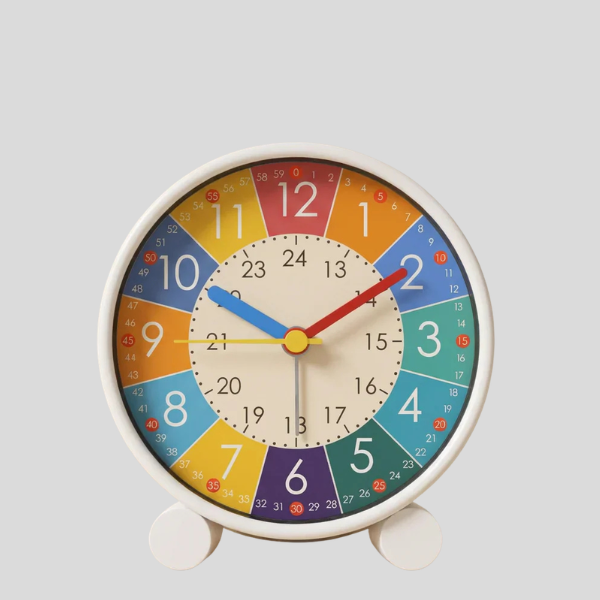 Chrono Kids Desk Clock – Colorful Educational 12 24 Hour Learning Analog Alarm Clock Bedroom