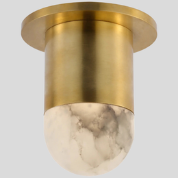 Calisto Flush Mount Ceiling Light – Alabaster Brass Decorative Lighting Fixture Living Room Bedroom Hallway