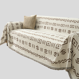 Tribeca Woven Throw Blanket – Geometric Mudcloth Sofa Cover Couch Protector Farmhouse Boho Living Room Decor