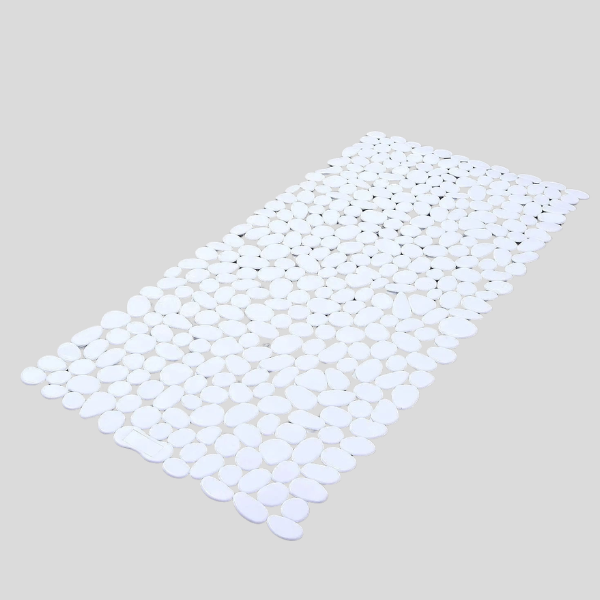 Pebblux Shower Mat – Non-Slip Bath Mat White Pebble Design Bathroom Floor Safety Massage
