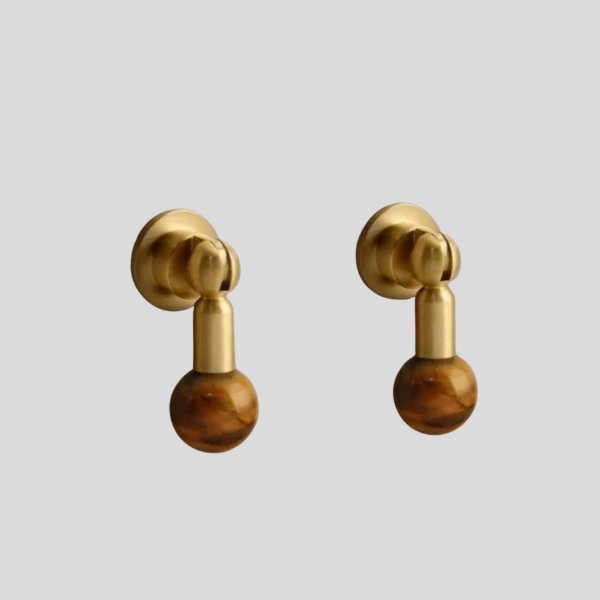 Meridio Sphere Cabinet Knob – Brass Wood Ball Hardware Drawer Pull Kitchen Bathroom Furniture Handles