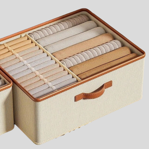 Cordova Woven Storage Bin – Fabric Organizer Box Drawer Dividers Closet Bedroom Foldable Stackable