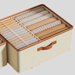 Cordova Woven Storage Bin – Fabric Organizer Box Drawer Dividers Closet Bedroom Foldable Stackable