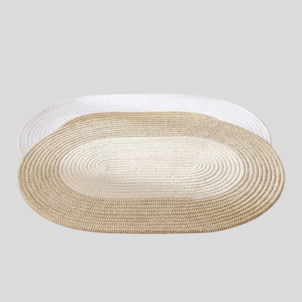 Rivendale Oval Braided Rug – Handwoven Natural Hemp Jute Floor Mat Living Room Bedroom Entryway