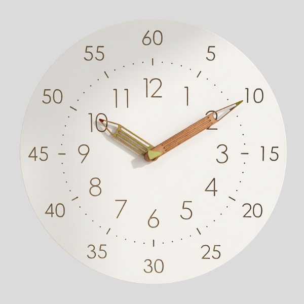 Cronox Teaching Wall Clock – Modern Silent Sweep Analog Kids Learning Dual Time Display Home Decor