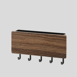 Grainwell Wall Organizer – Wall Mounted Key Mail Holder Wooden Shelf Entryway Storage Hooks