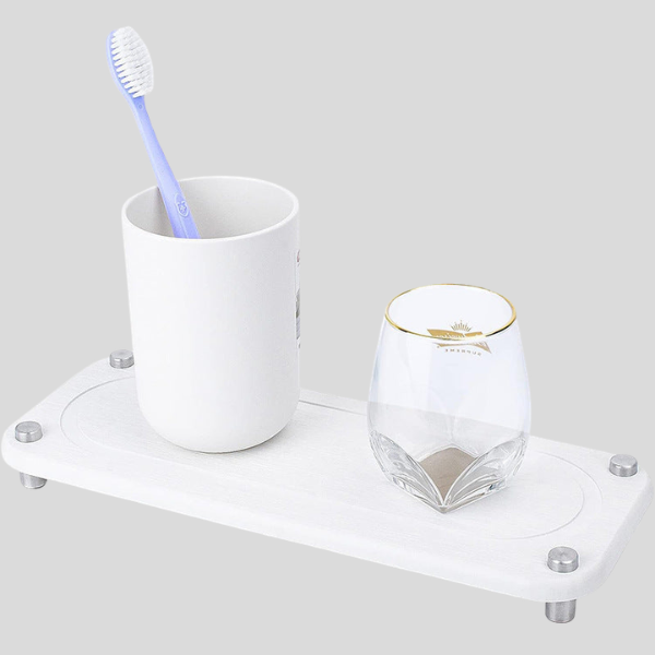 Valdris Diatomite Sink Tray – Bathroom Countertop Organizer Toothbrush Cup Holder Kitchen Storage