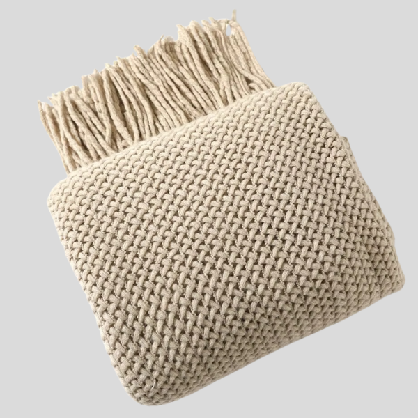 Ashlen Knit Throw Blanket – Soft Textured Acrylic Large Sofa Bed Couch Living Room Bedroom Decor