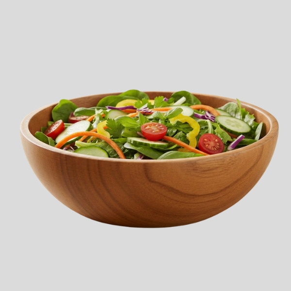 Hearthwood Serving Bowl – Large Natural Wood Salad Bowl Kitchen Dining Fruit Display Rustic Farmhouse