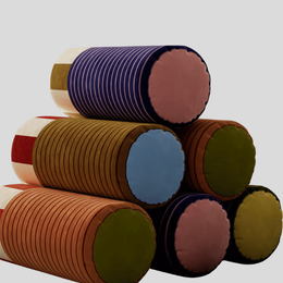 Ridgewood Velvet Bolster Pillow – Decorative Ribbed Cylindrical Throw Cushion Living Room Bedroom Sofa