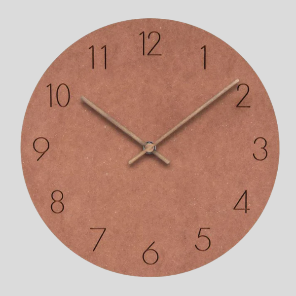 Terrasol Round Wall Clock – Silent Non-Ticking Minimalist Modern Decorative Living Room Bedroom