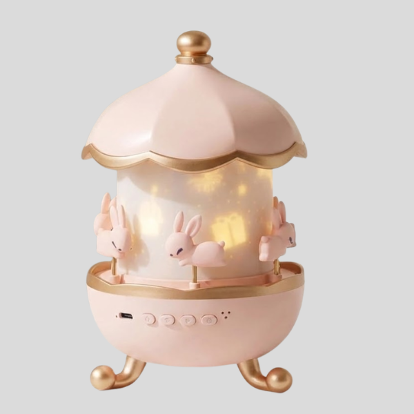 Caressa Carousel Night Light – LED Star Projector Galaxy Rotating Lamp Bedroom Nursery Decorative Lighting