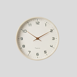 Tempus Round Wall Clock – Silent Quartz Minimalist White Wood Frame Living Room Bedroom Office Decor