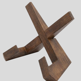 Timbrell Geometric Sculpture – Modern Wood Abstract Decorative Art Living Room Bedroom Office Display