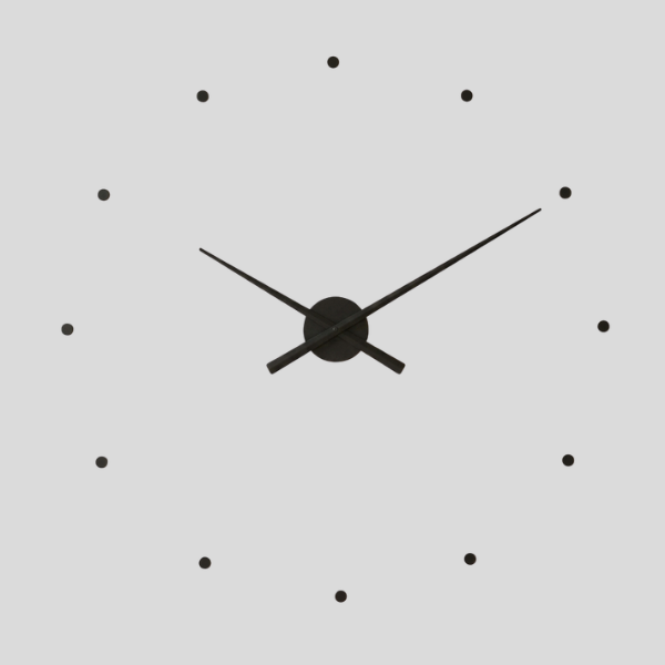 Cronos Minimalist Wall Clock – Large Modern Silent Black Metal Decorative Living Room Bedroom