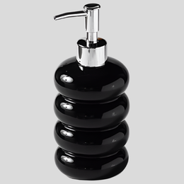Zenvex Soap Dispenser – Modern Black Ceramic Refillable Liquid Pump Bottle Bathroom Kitchen Countertop