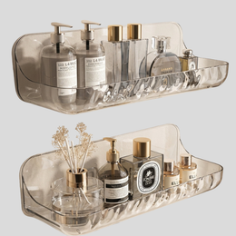 Vistral Clear Acrylic Wall Shelf – Adhesive Bathroom Organizer Storage Shower Caddy Vanity