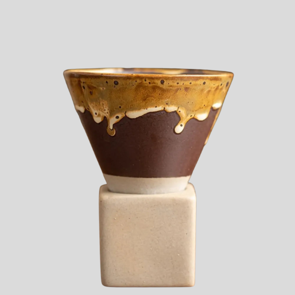Cascada Ceramic Espresso Cup – Handmade Artisan Coffee Mug Minimalist Kitchen Drip Glaze Design