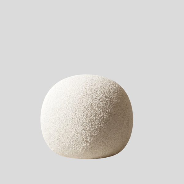 Nubis Sphere Floor Cushion – Round Textured Plush Seating Pillow Living Room Bedroom Decor White