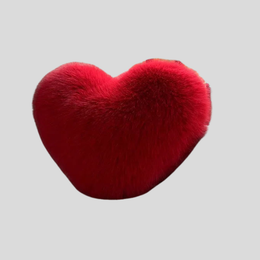 Emeraldine Heart Throw Pillow – Faux Fur Decorative Cushion Bedroom Living Room Couch Accent