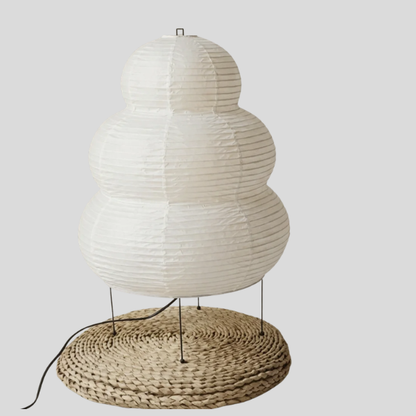 Kokoro Tiered Floor Lamp – Paper Lantern Living Room Bedroom Decorative Lighting Tripod Base